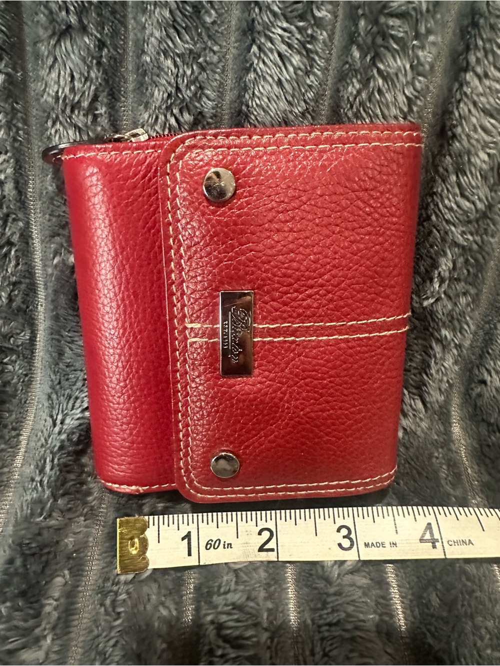 Brighton Red Pebbled Leather Wallet - Picture 5 of 8
